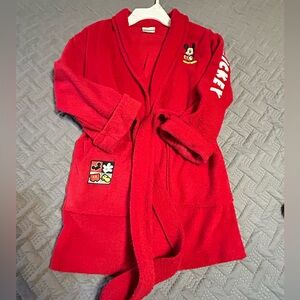 Mickey Mouse Red Terrycloth Red Robe Child Size S 6/6X